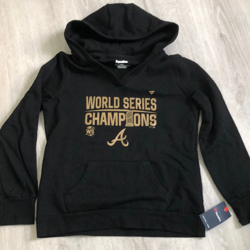 Fanatics MLB Atlanta Braves World Series Champions Women Hoodie Sweatshirt L